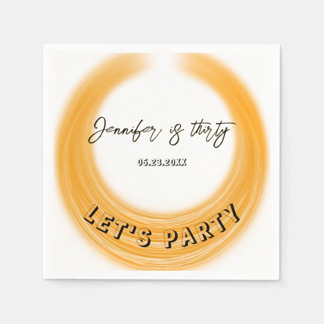 Servilleta De Papel Glam Girly Foto Script 20 30 40 Fiesta de cumpleañ (Anverso)