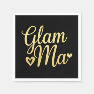 Servilleta De Papel Glam Ma Corazón de Oro Mamá Abuela Día de la Madre