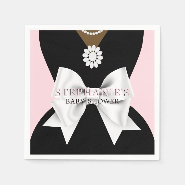 Servilleta De Papel Glam Pink Ethnic Fancy Tiffany Tema Baby Shower (Anverso)