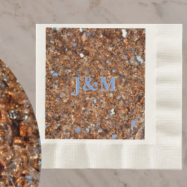 Servilleta De Papel Glam Purpurina elegante del bronce dorado