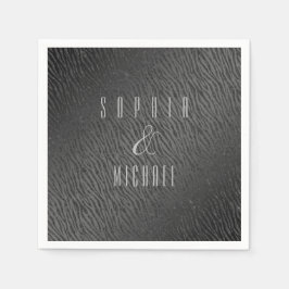 Servilleta De Papel Glam Purpurina negro impreso en animales personali