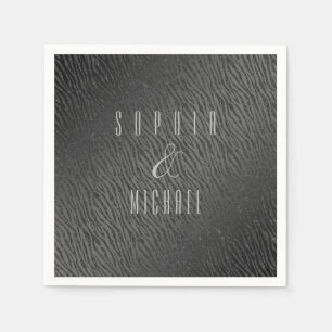 Servilleta De Papel Glam Purpurina negro impreso en animales personali