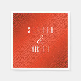 Servilleta De Papel Glam Purpurina rojo de impresión animal personaliz