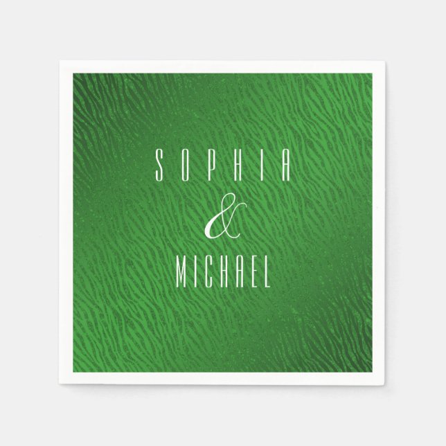 Servilleta De Papel Glam Purpurina verde impreso en animales personali (Anverso)