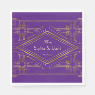 Servilleta De Papel Glam Royal Purple Gold Great Gatsby Boda