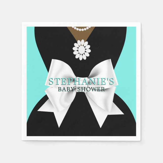 Servilleta De Papel Glam Verde azulada etnia fancy Tiffany Tema Baby S (Anverso)