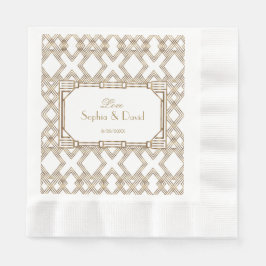 Servilleta De Papel Glam White Gold Gran Gatsby Boda
