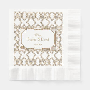 Servilleta De Papel Glam White Gold Gran Gatsby Boda