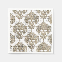 Servilleta De Papel Glamor Rústico Estilo Damaskino Real Burlap Modern