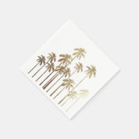 Glamoroso Oro Tropical Palmeras en Blanco