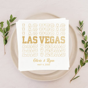 Servilleta De Papel Glamoroso Purpurina de oro Las Vegas Bodas Napkins