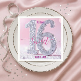 Servilleta De Papel Glamorous  Stylish Chic Rhinestone Sweet Sixteen