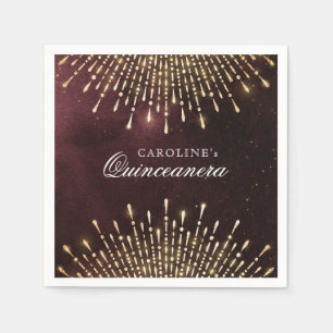 Servilleta De Papel Glamour Art Deco Borgoña Vintage Quinceanera