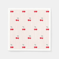 Glaseado Corazón de Cerezas Rojas y Rayas Vintage