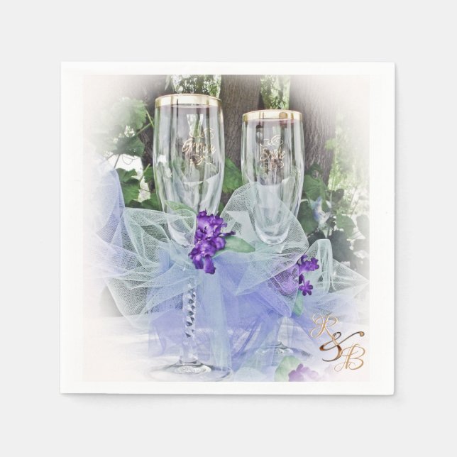 Servilleta De Papel Glass Bride & Groom (Anverso)