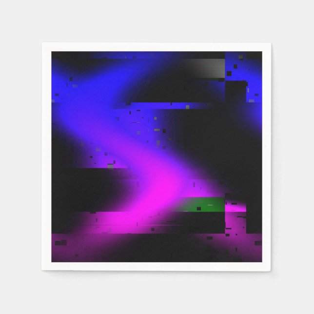 Servilleta De Papel Glitch Plasma Black (Anverso)