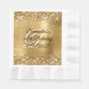 Servilleta De Papel Glitter de oro falso y hoja de aluminio para 60 cu
