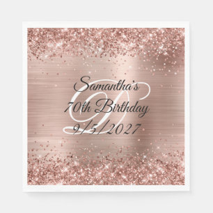 Servilleta De Papel Glitter de oro rosa falso y hoja de aluminio para