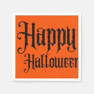 Servilleta De Papel Glitter Negro Feliz Halloween