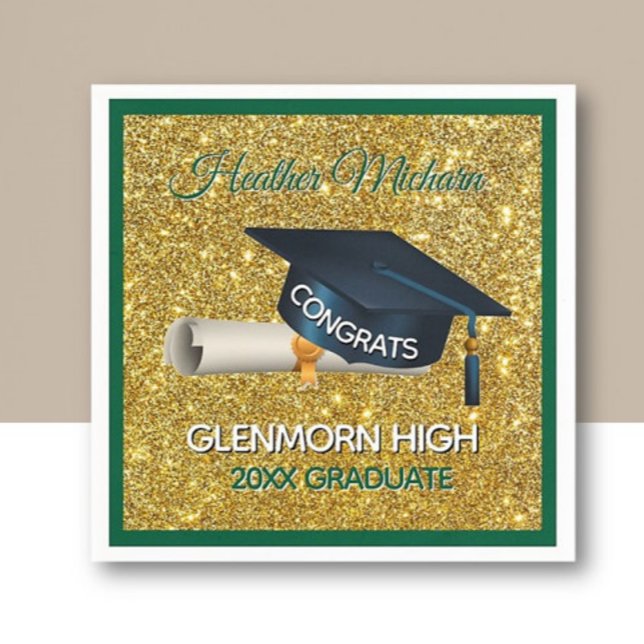 Servilleta De Papel Glitz! Fun, Custom Graduation Paper Napkin (Subido por el creador)