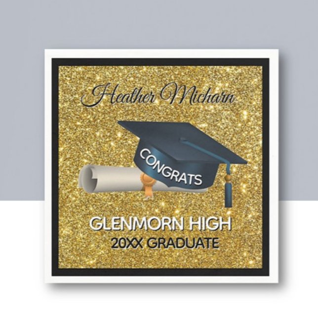 Servilleta De Papel Glitz! Fun, Custom Graduation Paper Napkin (Subido por el creador)