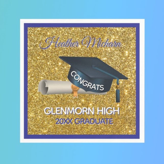 Servilleta De Papel Glitz! Fun, Custom Graduation Paper Napkin (Subido por el creador)