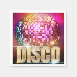 Servilleta De Papel Glitzy Disco Ball de los 70  Retro Disco Dance Fie