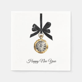 Servilleta De Papel Glitzy Gold Silver New Year Midnight Hour