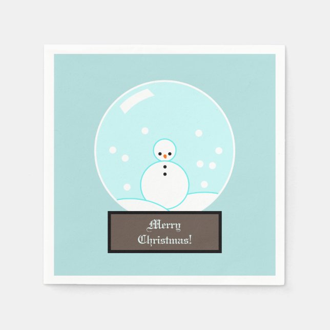 Servilleta De Papel Globe Snowman (Anverso)