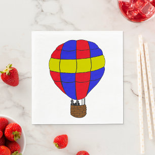 Servilleta De Papel Globo aerostático rojo, azul y amarillo