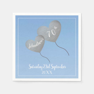 Servilleta De Papel globo azul de 70 años