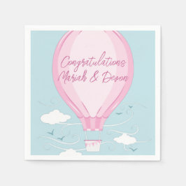 Servilleta De Papel Globo de aire caliente Baby Shower Pink