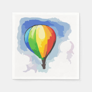 Servilleta De Papel Globo de aire caliente con arco iris