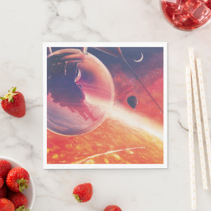 Servilleta De Papel Globo de aire caliente extremo sobre el paisaje vo