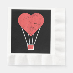 Servilleta De Papel Globo de aire caliente Heart Cute