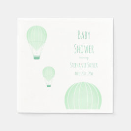 Servilleta De Papel Globo de aire caliente verde | BABY SHOWER