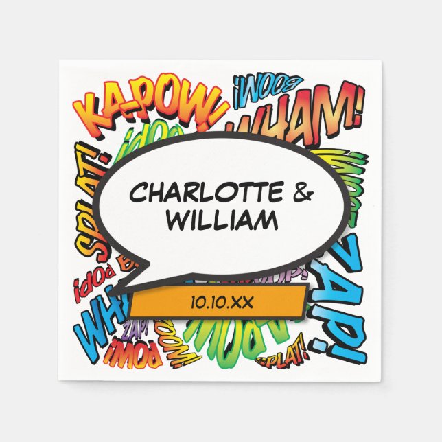 Servilleta De Papel Globo de Diálogo de Cómic Diversión Moderna (Anverso)