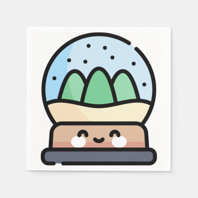 Servilleta De Papel globo de nieve (Anverso)