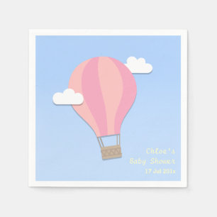 Servilleta De Papel Globo del aire caliente, chica Baby Shower