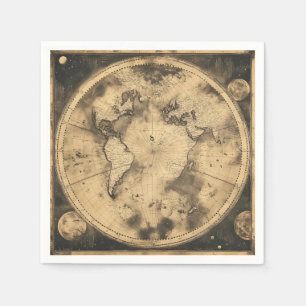 Servilleta De Papel Globo del Mapa Mundial de Vintage Rústico (5)