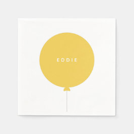 Servilleta De Papel Globo moderno | Niños amarillos Nombre del Fiesta 