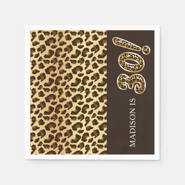 Servilleta De Papel Globo personalizado de Relieve metalizado Leopard  (Anverso)