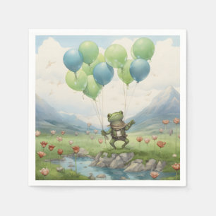 Servilleta De Papel Globo y flores en el valle de la rana