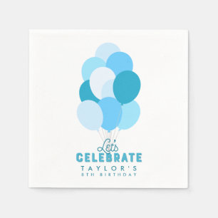 Servilleta De Papel Globos azules celebremos cualquier cumpleaños de 
