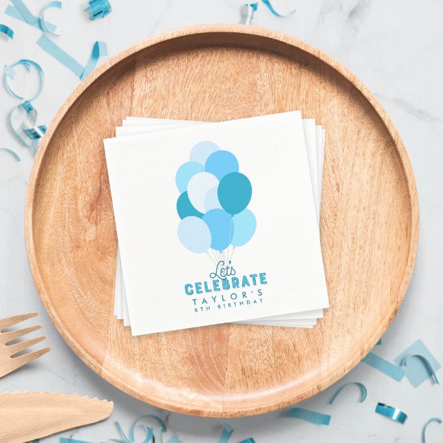 Servilleta De Papel Globos Azules Felicitemos Cumpleaños de Cualquier  (Subido por el creador)