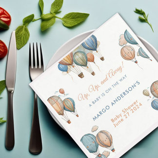 Servilleta De Papel Globos de aire caliente Pastel Boy Viaje Baby Show