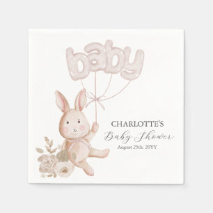Servilleta De Papel Globos de conejito acuarela boho neutral fiesta de