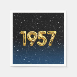 Servilleta De Papel Globos de Cumpleaños 1957 En Estrellas