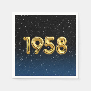 Servilleta De Papel Globos de Cumpleaños 1958 En Estrellas