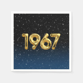 Servilleta De Papel Globos De Cumpleaños 1967 En Las Estrellas